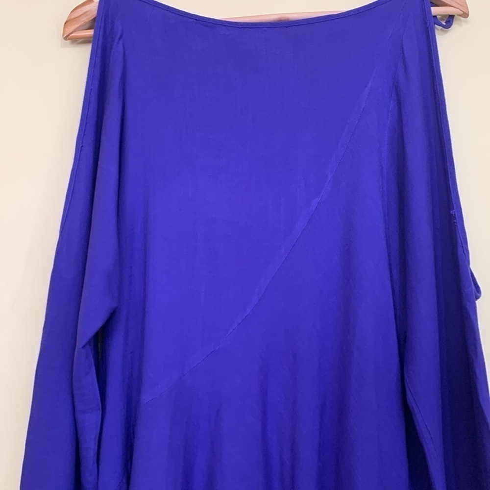 Free People | Clear Skies Purple Cold Shoulder Asymmetrical Tunic Dress S - Picture 15 of 17